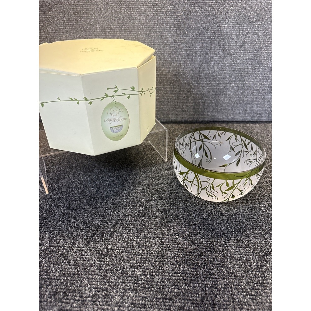 Lenox~Botanical Boutique~Peony Bowl~Etched/Frosted Glass~5"~IOB